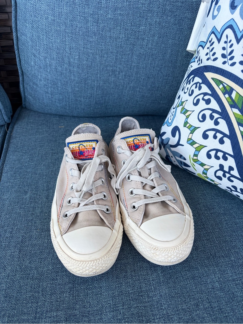 Converse All Star Low Top Canvas Sneakers Multicolor Stitch Women’s 6